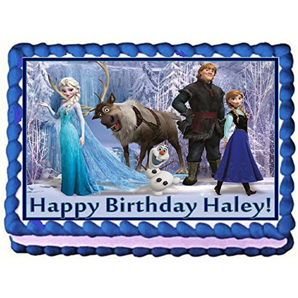 7.5 INCH 19 CM DISNEY FROZEN #3 PERSONALISED EDIBLE RICE PAPER CAKE TOPPER
